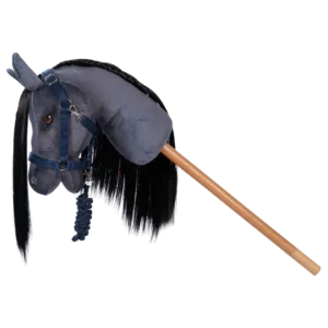 Siniset suitset ja köysi keppihevoselle